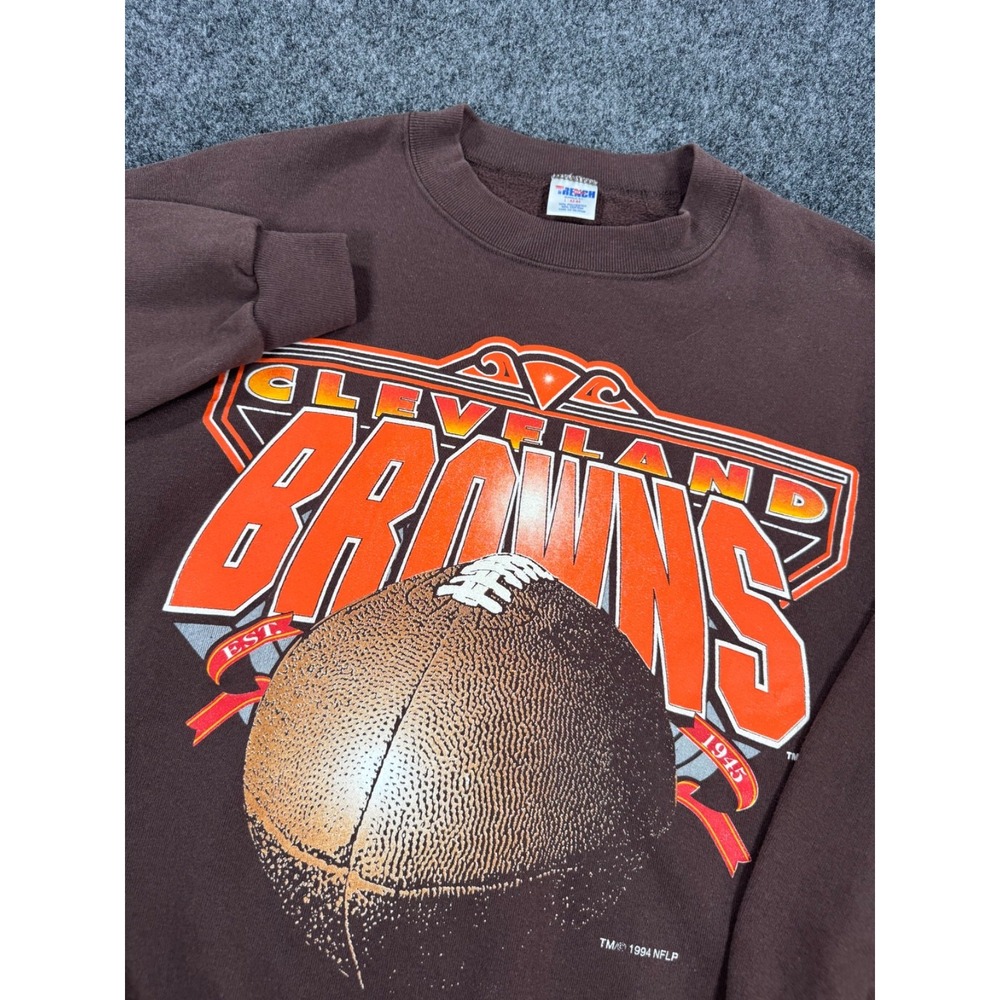 VTG 1994 Cleveland Browns Crewneck Sweatshirt Mens L NFL Made USA Football